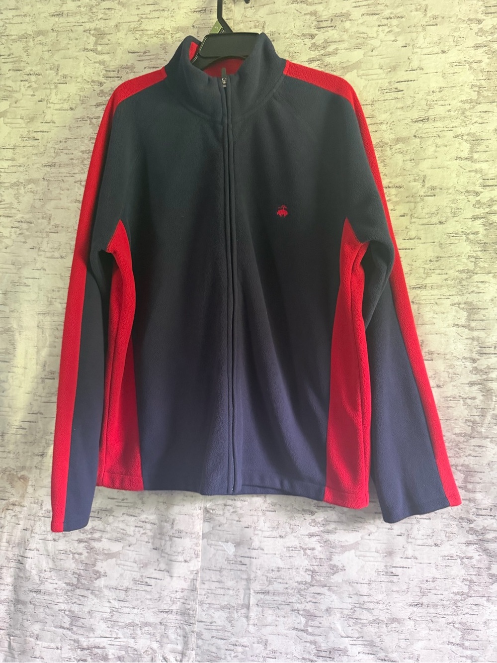 Brooks Brothers Navy Fleece Jacket with Red Panels